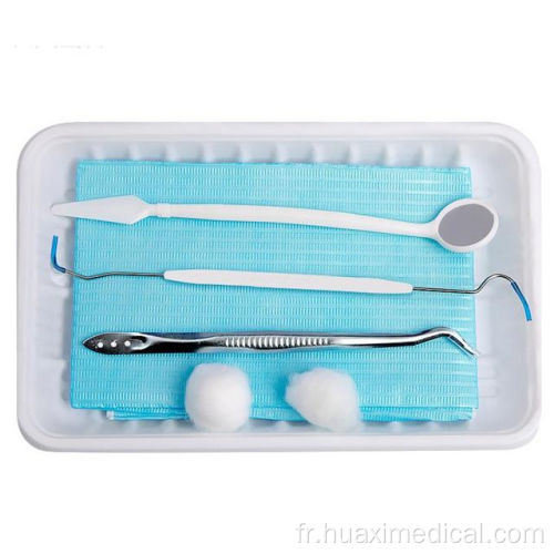 Kit d&#39;instruments dentaires dentaires jetables médicaux stériles